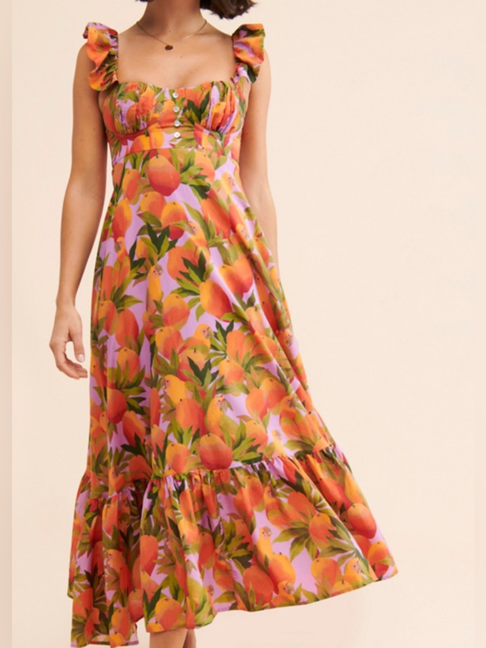 Farm Rio Mango Macaws Maxi Dress Medium - Picture 15 of 15